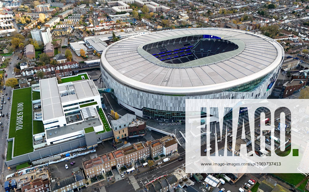 Tottenham Hotspur v Fulham Premier League 29 11 2025. Aerial View of The Tottenham Hotspur Stadium ahead of the Premier League match between Tottenham Hotspur and Fulham at Tottenham Hotspur Stadium, London, United Kingdom on 29 November 2025. Editorial use only DataCo restrictions apply See www.football-dataco.com ,