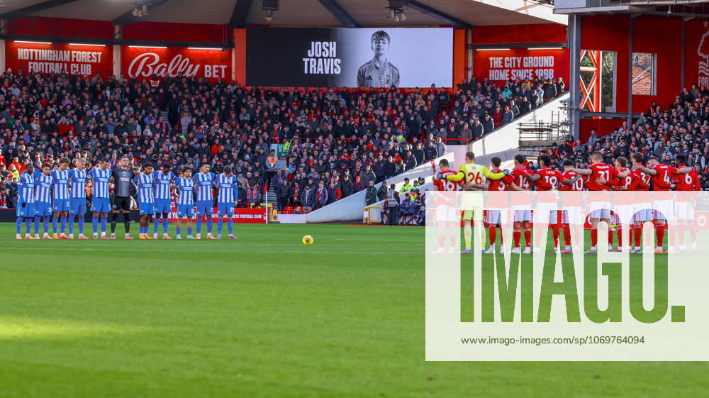 Nottingham Forest v Brighton and Hove Albion Premier League 30 11 2025. A Minutes silence for 14 year old Josh Travis during the Premier League match between Nottingham Forest and Brighton and Hove Albion at the City Ground, Nottingham, England on 30 November 2025. Editorial use only DataCo restrictions apply See www.football-dataco.com ,