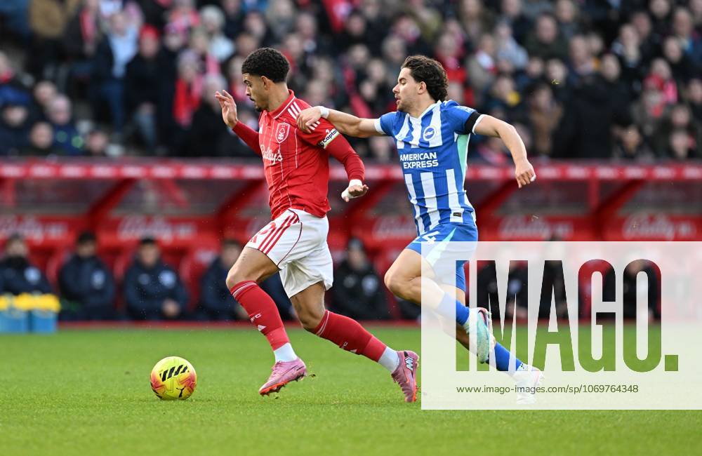 Morgan Gibbs-White of Nottingham Forest and Ferdi Kadioglu of Brighton & Hove Albion Nottingham Forest v Brighton and Hove Albion, Premier League, Football, City Ground, Nottingham, UK - 30 Nov 2025Nottingham City Ground United Kingdom