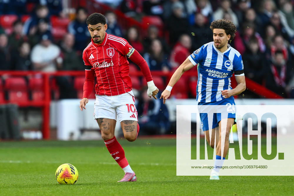 Nottingham, England, 30th November 2025. Morgan Gibbs-White of Nottingham Forest makes a break with the ball during the Nottingham Forest vs Brighton and Hove Albion Premier League match at the City Ground, Nottingham. Picture credit should read: Craig Thomas Sportimage . SPI_026_CT_Nottingham_Forest_vs_Brighton_and_Hove_Albion SPI-4337-0037