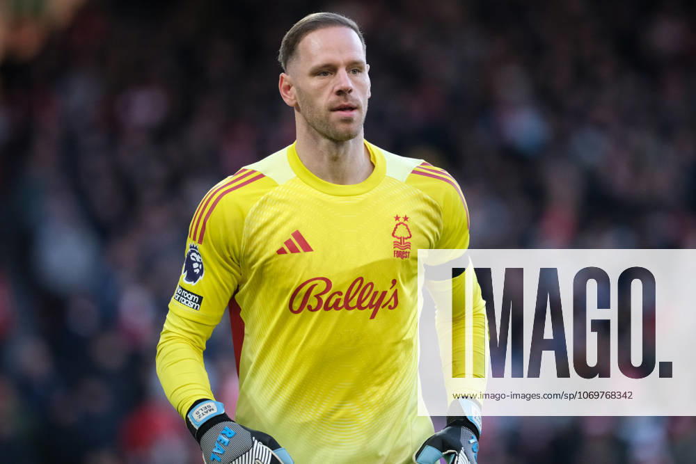 Matz Sels of Nottingham Forest seen during the Premier league football match between Nottingham Forest and Brighton Hove Albion at City Ground in Nottingham.