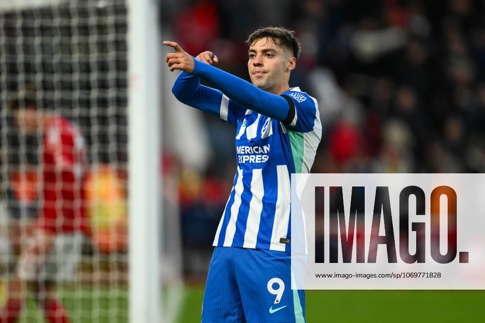 Nottingham, England, 30th November 2025. Stefanos Tzimas of Brightoncelebrates his goal to make it 0-2during the Nottingham Forest vs Brighton and Hove Albion Premier League match at the City Ground, Nottingham. Picture credit should read: Craig Thomas Sportimage . SPI_062_CT_Nottingham_Forest_vs_Brighton_and_Hove_Albion SPI-4337-0073