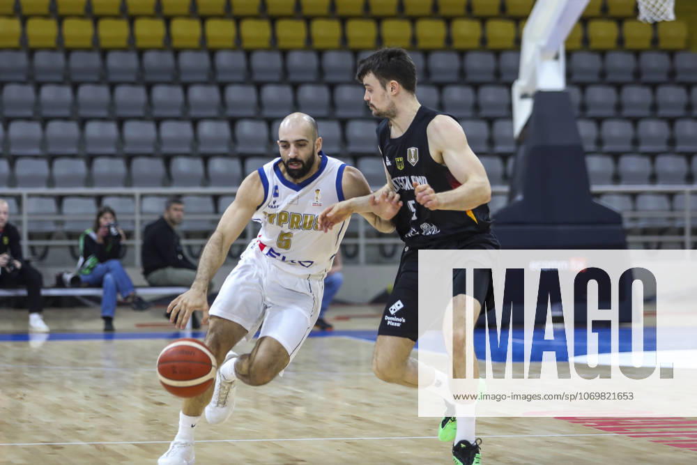 FIBA World Cup Qualifiers : Cyprus vs Germany STEFANOS ILIADIS of Cyprus attacks with the ball. Cyprus plays vs Germany for the Group E of the FIBA Basketball World Cup European Qualifiers, at Spyros Kyprianou Arena, Limassol, Cyprus, on Dec. 1, 2025.. Cyprus plays vs Germany for the Group E of the FIBA Basketball World Cup European Qualifiers, at Spyros Kyprianou Arena, Limassol, Cyprus, on Dec. 1, 2025. Limassol Cyprus