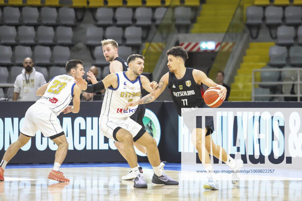 FIBA World Cup Qualifiers : Cyprus vs Germany JOSHUA OBIESIE of Germany attacks with the ball. Cyprus plays vs Germany for the Group E of the FIBA Basketball World Cup European Qualifiers, at Spyros Kyprianou Arena, Limassol, Cyprus, on Dec. 1, 2025. Limassol Cyprus