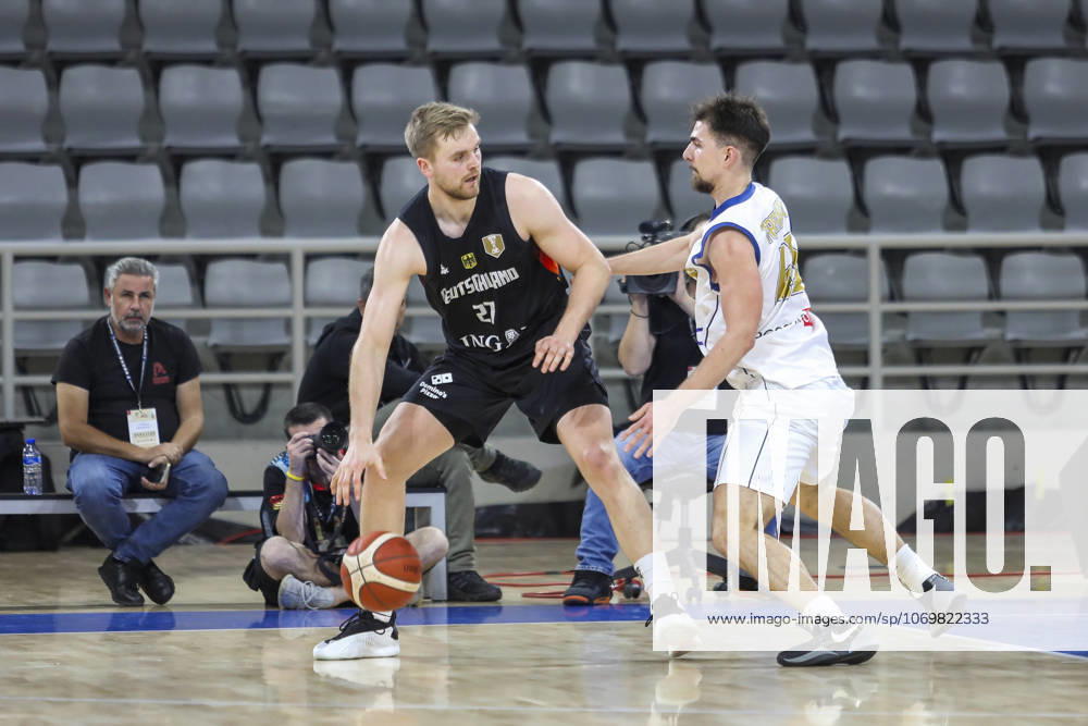 FIBA World Cup Qualifiers : Cyprus vs Germany TILL PAPE of Germany attacks with the ball. Cyprus plays vs Germany for the Group E of the FIBA Basketball World Cup European Qualifiers, at Spyros Kyprianou Arena, Limassol, Cyprus, on Dec. 1, 2025. Limassol Cyprus