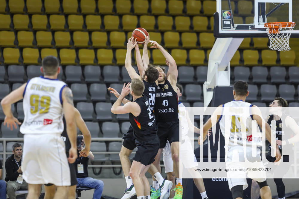 FIBA World Cup Qualifiers : Cyprus vs Germany CHRISTIAN SENGFELDER of Germany and MALTE DELOW of Germany try to take a rebound. Cyprus plays vs Germany for the Group E of the FIBA Basketball World Cup European Qualifiers, at Spyros Kyprianou Arena, Limassol, Cyprus, on Dec. 1, 2025. Limassol Cyprus