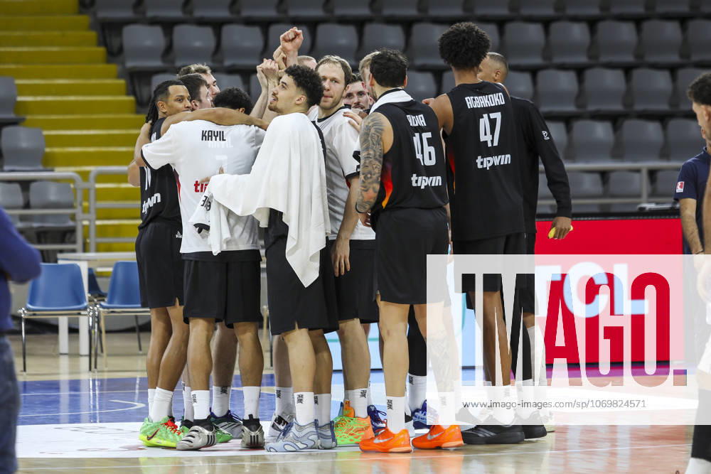 FIBA World Cup Qualifiers : Cyprus vs Germany German team celebrate after their win. Cyprus plays vs Germany for the Group E of the FIBA Basketball World Cup European Qualifiers, at Spyros Kyprianou Arena, Limassol, Cyprus, on Dec. 1, 2025. Limassol Cyprus