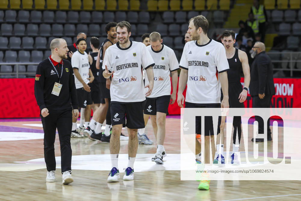 FIBA World Cup Qualifiers : Cyprus vs Germany German team leave the court after their win. Cyprus plays vs Germany for the Group E of the FIBA Basketball World Cup European Qualifiers, at Spyros Kyprianou Arena, Limassol, Cyprus, on Dec. 1, 2025. Limassol Cyprus