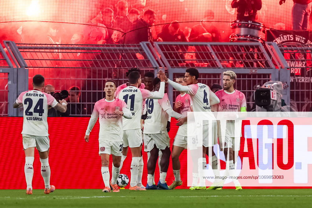 Goal celebration to 1 0 for Bayer Leverkusen by Ibrahim Maza Bayer Leverkusen GER, Borussia Dortmund vs Bayer Leverkusen, Football, DFB Pokal, Round of 16, Season 2025 2026, 02 12 2025 DFL REGULATES PROHIBIT ANY USE OF PHOTOGRAPHS AS IMAGE SEQUENCES AND OR QUASI VIDEO GER, Borussia Dortmund vs Bayer Leverkusen, Football, DFB Pokal, Round of 16, Season 2025 2026, 02 12 2025 Dortmund