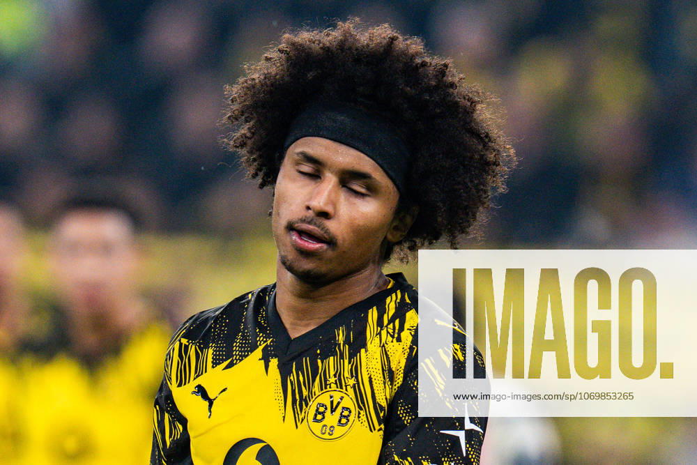 Borussia Dortmund vs Bayern 04 Leverkusen, DFB Pokal, Round of 16 Karim Adeyemi Borussia Dortmund, 27 disappointed dissatisfied unhappy angry Important note According to the regulations of the DFL German Football League and the DFB German Football Association, it is prohibited to use photographs taken in the stadium and or of the game in the form of sequential images and or video-like photo series