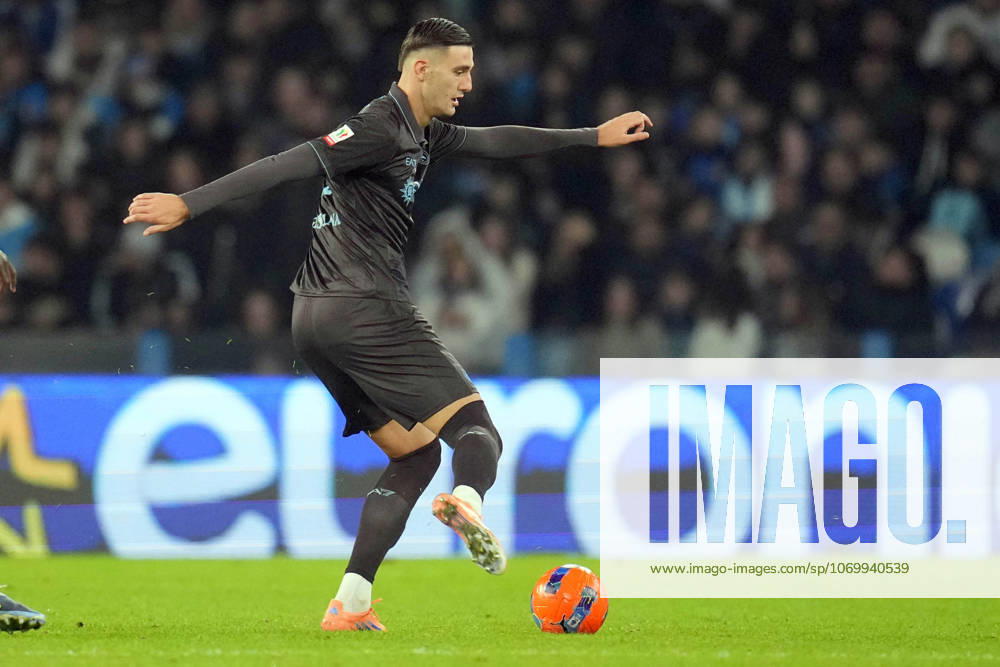 NAPLES, ITALY - DECEMBER 3 Lorenzo Lucca of SSC NAPOLI during the Coppa Italia match between SSC Napoli and Cagliari Calcio at Stadio Diego Armando Maradona on December 3, 2025 in Naples, Italy
