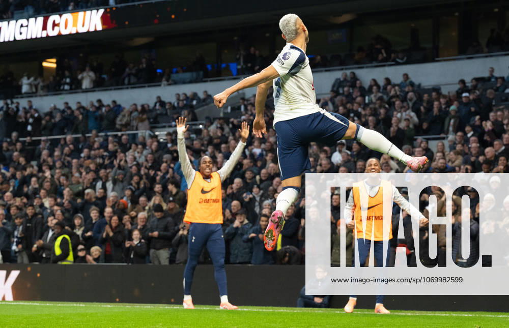 Tottenham Hotspur v Brentford Premier League Richarlison of Tottenham Hotspur celebrates scoring his first goal against Brentford during the Premier League match at Tottenham Hotspur Stadium, London 06 12 2025 UK Newspapers OUT