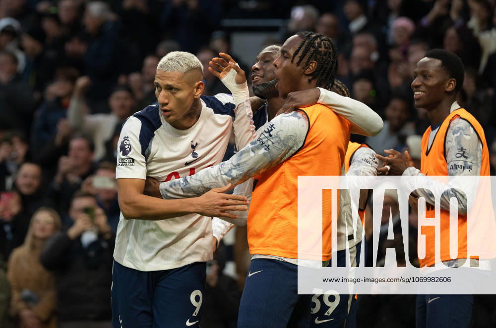 Tottenham Hotspur v Brentford Premier League Richarlison of Tottenham Hotspur celebrates scoring his first goal against Brentford during the Premier League match at Tottenham Hotspur Stadium, London 06 12 2025 UK Newspapers OUT