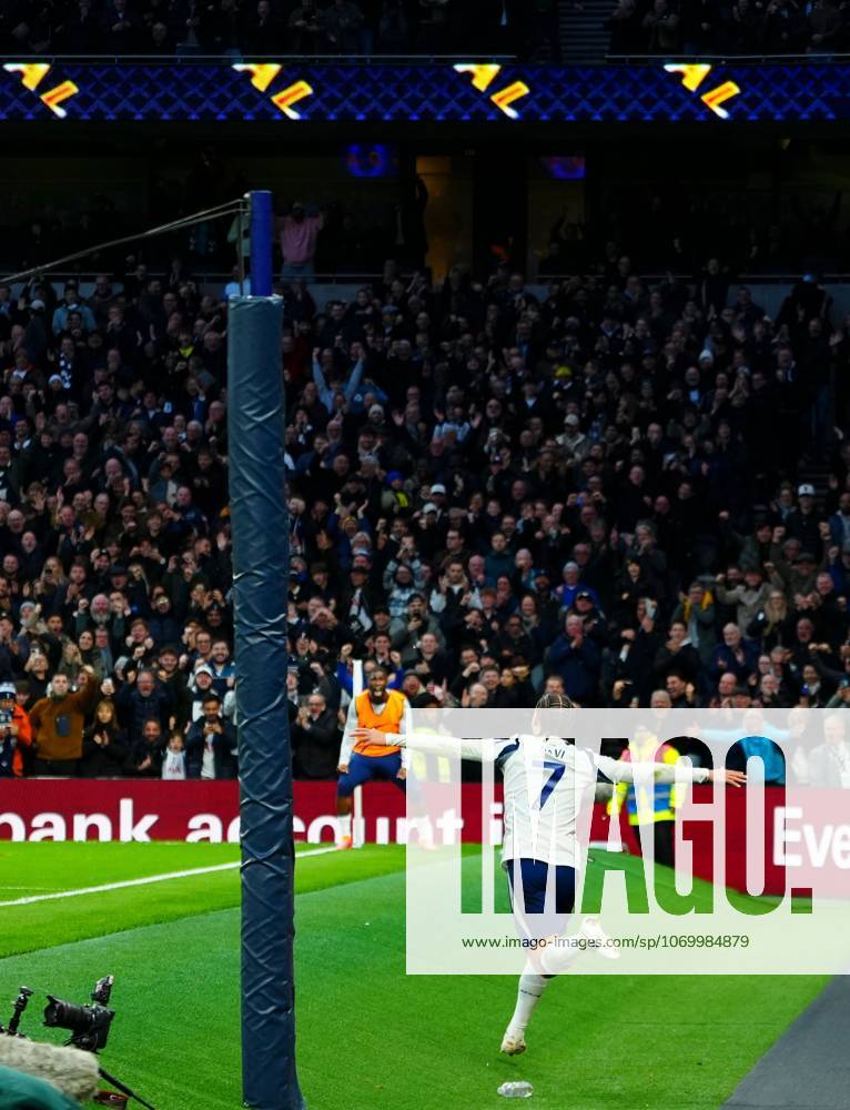 Xavi Simons of Tottenham Hotspur celebrates scoring a goal after making it 2-0 Tottenham Hotspur v Brentford, Premier League, Football, Tottenham Hotspur Stadium, London, UK - 06 Dec 2025London Tottenham Hotspur Stadium United Kingdom