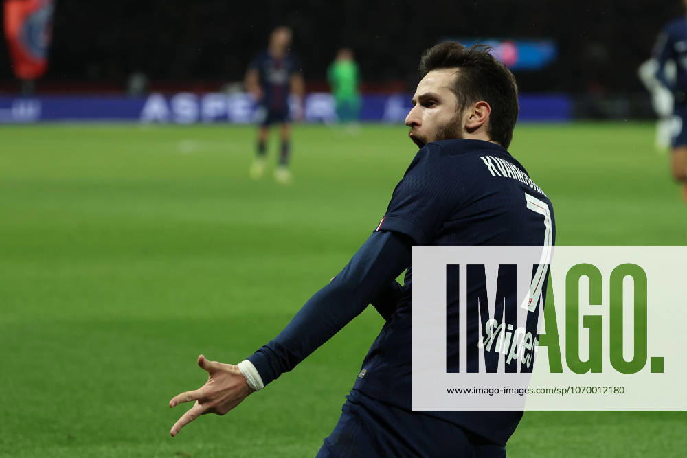 FBL FRA LIGUE1 Paris Saint Germain Stade Rennes Khvicha Kvaratskhelia Paris Saint Germain celebrate the goal during the French L1 football match between Paris Saint Germain PSG an Stade Rennes at Parc des Princes Paris ,France, on December 06, 2025