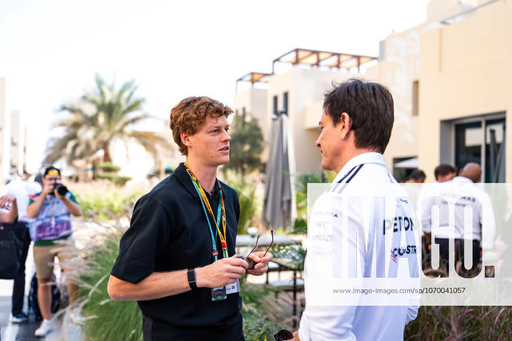 F1 2025: Abu Dhabi Grand Prix in Abu Dhabi - 07 Dec 2025 Jannik Sinner and Toto Wolff in the paddock of the Formula 1 Abu Dhabi Grand Prix 2025. Abu Dhabi United Arab Emirates