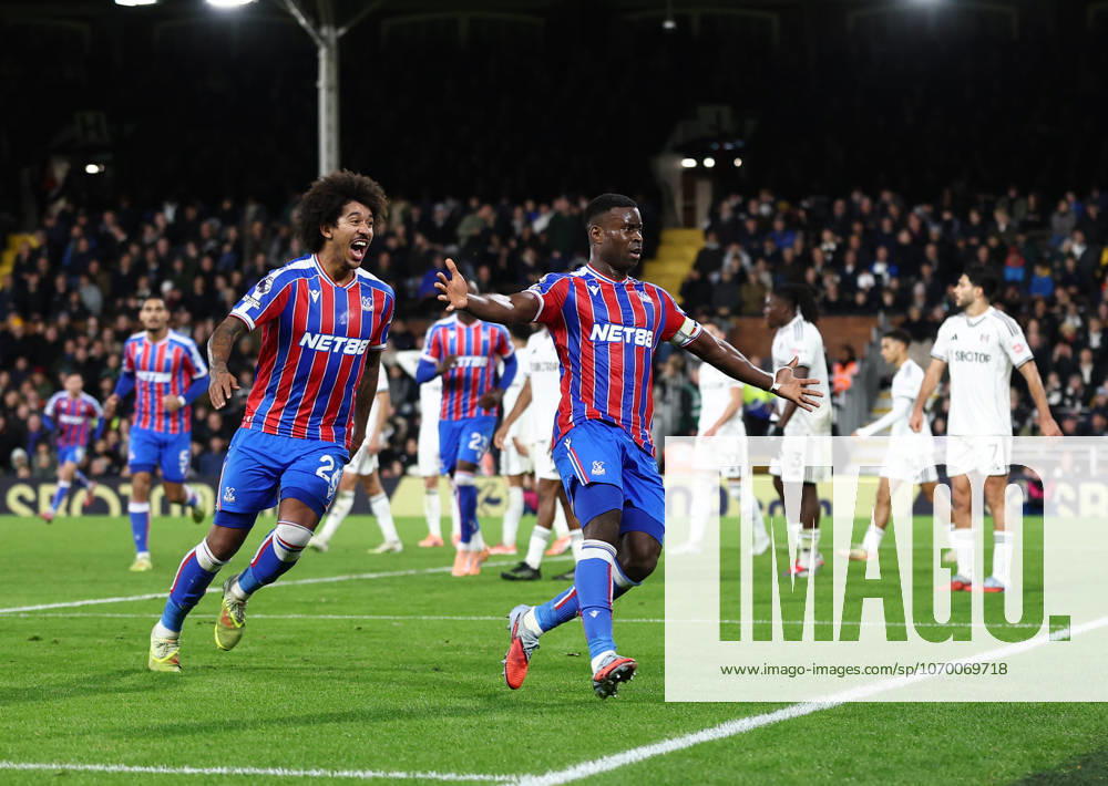 London, England, 7th December 2025. Marc Guehi of Crystal Palace celebrates scoring their second goal during the Fulham vs Crystal Palace Premier League match at Craven Cottage, London. Picture credit should read: David Klein Sportimage . SPI_048_DK_Fulham_Palace SPI-4355-0047