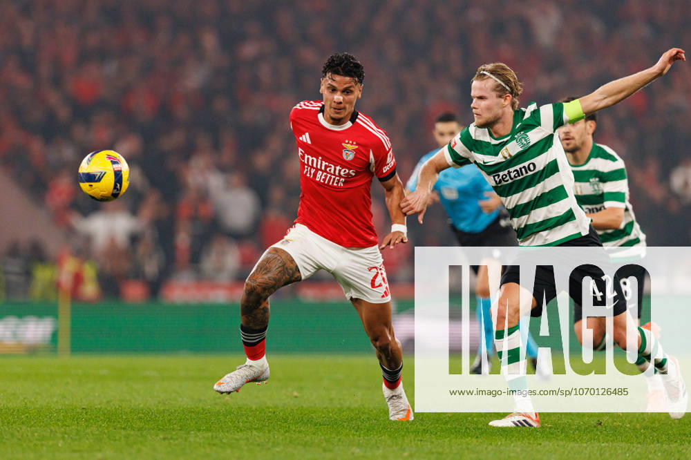 Richard Rios and Morten Hjulmand seen during Liga Portugal game between SL Benfica and Sporting CP (Maciej Rogowski Ball Raw Images) Lisbon Estadio da Luz Portugal