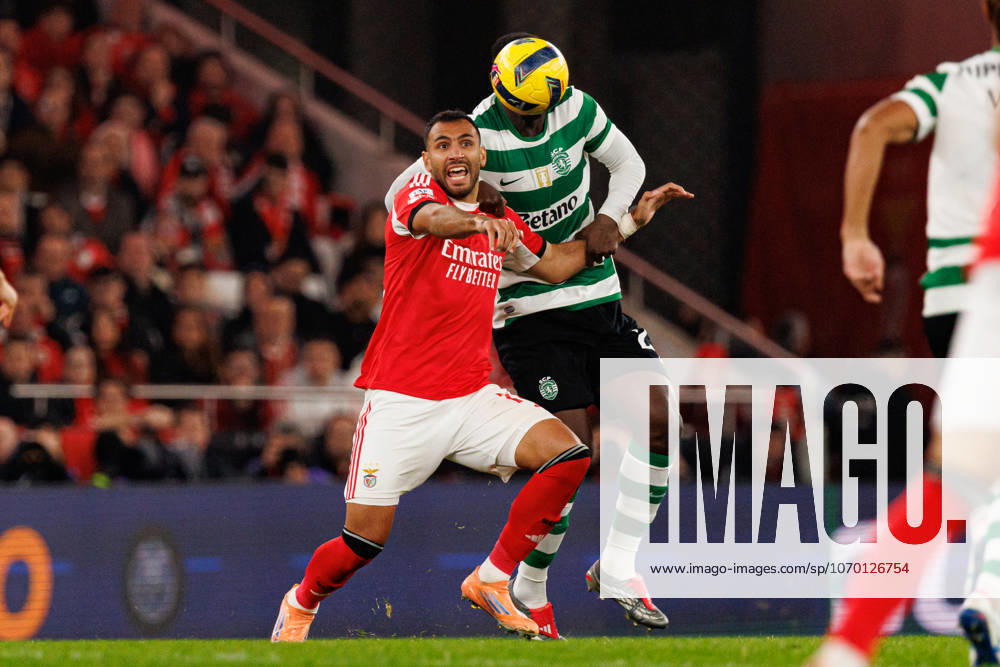 Vangelis Pavlidis and Ousmane Diomande seen during Liga Portugal game between SL Benfica and Sporting CP (Maciej Rogowski Ball Raw Images) Lisbon Estadio da Luz Portugal