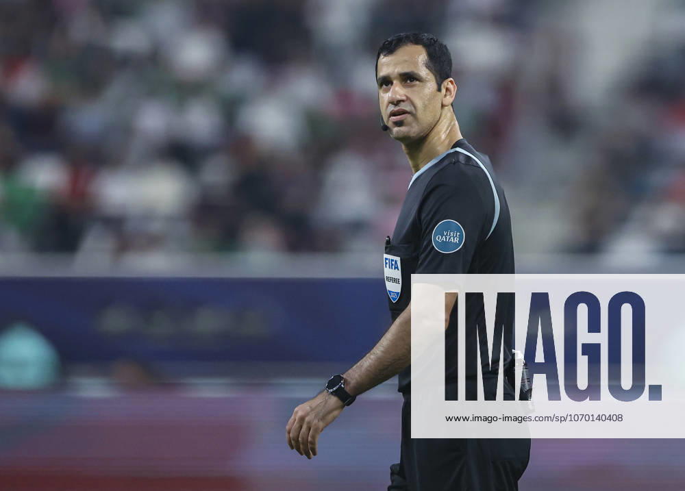 Algeria v Iraq : FIFA Arab Cup 2025 Qatari referee Abdulrahman Al Jassim gestures during the Group D FIFA Arab Cup 2025 match between Algeria and Iraq at Khalifa International Stadium in Doha, Qatar, on December 09, 2025. DOHA Qatar
