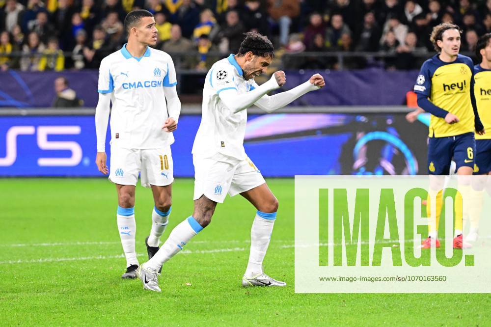 Greenwood mason aubameyang pierre emerick FOOT CHAMPIONS LEAGUE 2025 UNION ST GILLOISE MARSEILLE 2 3 LOTTO PARK ANDERLECHT BELGIUM 09 12 2025 AUTISSIER JEAN BAPTISTE joie du 1 1, 15 paixao ANDERLECHT LOTTO PARK Belgique GermanyxJapanxUKxFrancexBelgiumxOUT