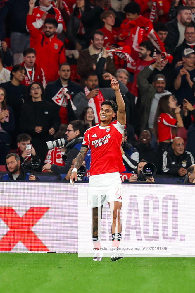 SL Benfica v Napoles FC - UEFA Champions League 2025 2026 Medio colombiano do Benfica, Richard Rios 20, celebra o golo durante a partida entre SL Benfica v Napoles FC, valida pela fase de Grupos da Uefa Champions League 2025 2026, no Estadio da Luz, Portugal (Foto de Diogo Faria Reis Avant Sports) Lisboa Estadio da Luz Portugal