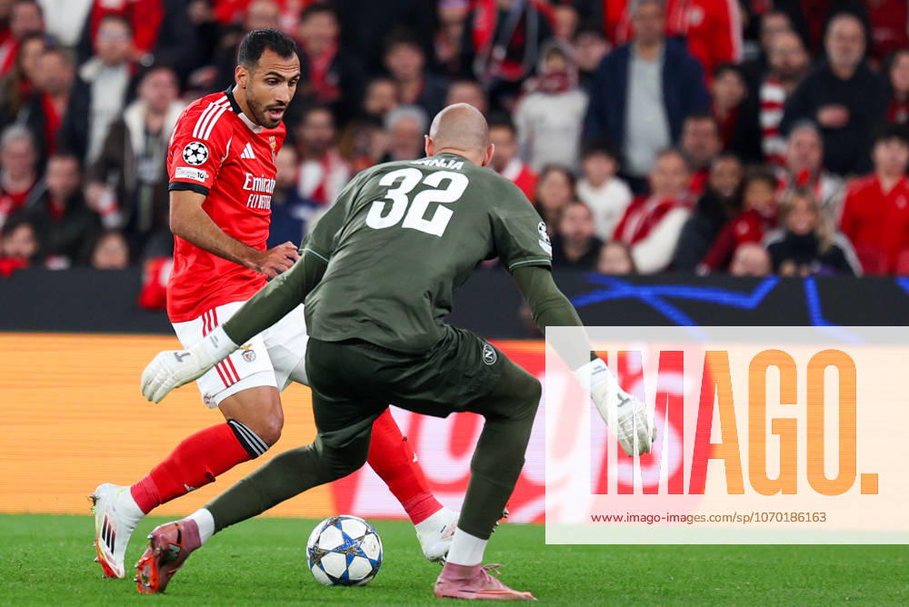 SL Benfica v Napoles FC - UEFA Champions League 2025 2026 Ponta de Lanca grego do Benfica, Vangelis Pavlidis durante a partida entre SL Benfica v Napoles FC, valida pela fase de Grupos da Uefa Champions League 2025 2026, no Estadio da Luz, Portugal (Foto de Diogo Faria Reis Avant Sports) Lisboa Estadio da Luz Portugal