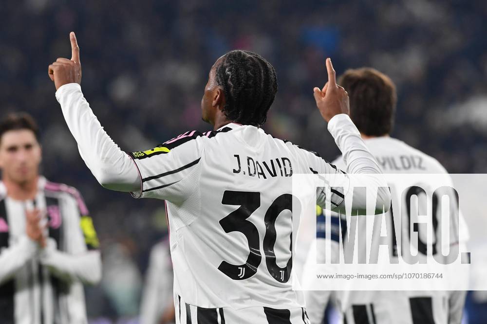 Foto IPP Massimo Rana Torino 10-12-2025 Calcio Champions League 2025 2026 Juventus-Pafos nella foto esulta jonathan david Italy Photo Press - World Copyright italy ITALY