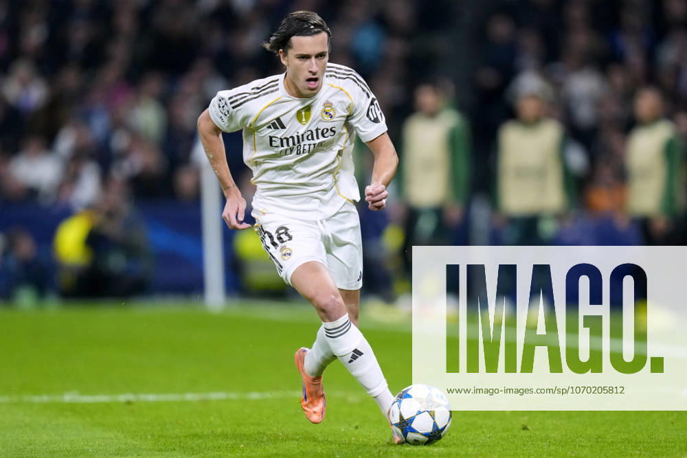 ESP: Real Madrid CF - Manchester City. UEFA Champions League. Matchday 6. Alvaro Carreras of Real Madrid CF during the UEFA Champions League match, between Real Madrid CF and Manchester City, Santiago Bernabeu Stadium on December 10 2025 in Madrid, Spain. kpng
