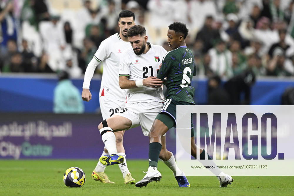 Palestine v Saudi Arabia - 2025 FIFA Arab Cup LUSAIL, QATAR – DECEMBER 11: Palestinian player Zaid Qunbar in action during their 2025 FIFA Arab Cup quarterfinal match between Palestine and Saudi Arabia at Lusail Stadium in Lusail, Qatar on December 11, 2025. Stringer Anadolu Lusail Qatar. Editorial use only. Please get in touch for any other usage.