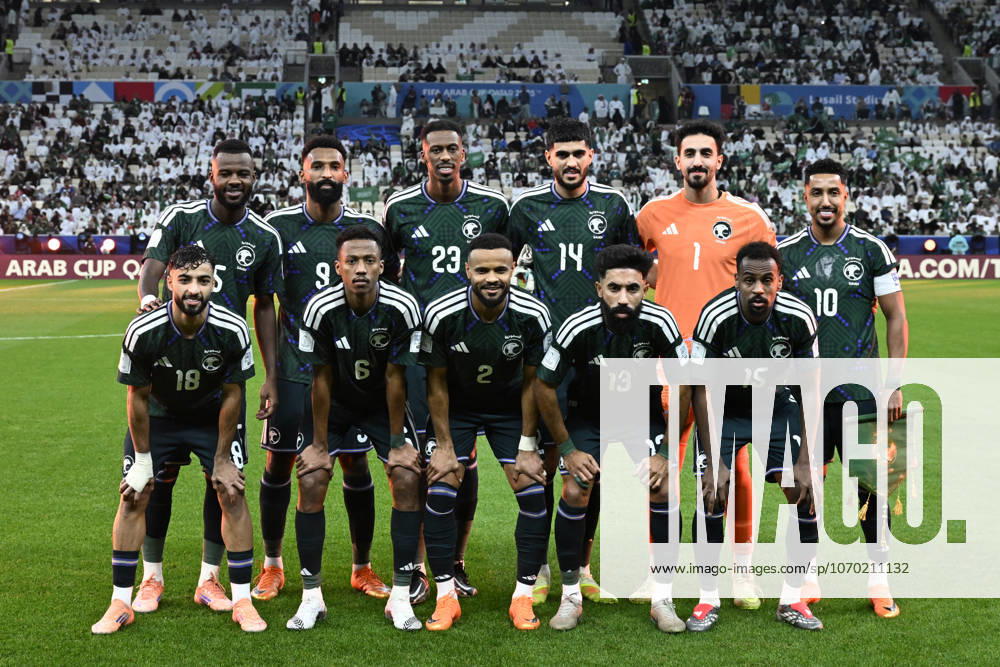Palestine v Saudi Arabia - 2025 FIFA Arab Cup LUSAIL, QATAR – DECEMBER 11: Players of Saudi Arabia pose for a photo before the 2025 FIFA Arab Cup quarterfinal match between Palestine and Saudi Arabia at Lusail Stadium in Lusail, Qatar on December 11, 2025. Stringer Anadolu Lusail Qatar. Editorial use only. Please get in touch for any other usage.