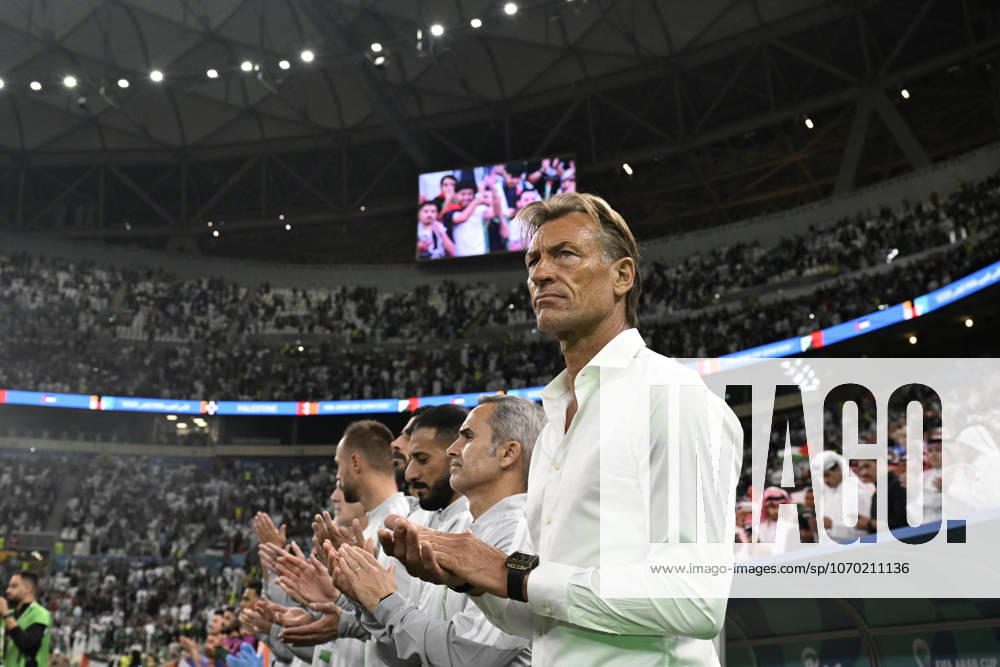Palestine v Saudi Arabia - 2025 FIFA Arab Cup LUSAIL, QATAR – DECEMBER 11: Head Coach Herve Renard of Saudi Arabia gestures before the 2025 FIFA Arab Cup quarterfinal match between Palestine and Saudi Arabia at Lusail Stadium in Lusail, Qatar on December 11, 2025. Stringer Anadolu Lusail Qatar. Editorial use only. Please get in touch for any other usage.