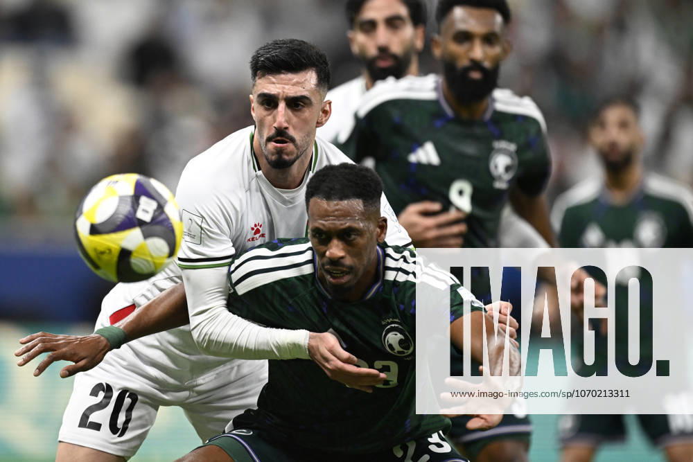 Palestine v Saudi Arabia - 2025 FIFA Arab Cup LUSAIL, QATAR - DECEMBER 11: Ameed Mahajna of Palestine in action during their 2025 FIFA Arab Cup quarterfinal match between Palestine and Saudi Arabia at Lusail Stadium in Lusail, Qatar on December 11, 2025. Stringer Anadolu Lusail Qatar. Editorial use only. Please get in touch for any other usage.