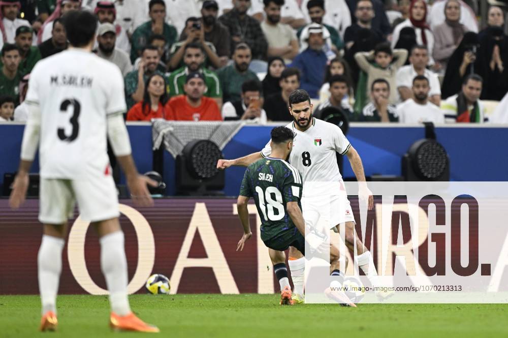 Palestine v Saudi Arabia - 2025 FIFA Arab Cup LUSAIL, QATAR - DECEMBER 11: Hamed Hamdan (8) of Palestine in action during their 2025 FIFA Arab Cup quarterfinal match between Palestine and Saudi Arabia at Lusail Stadium in Lusail, Qatar on December 11, 2025. Stringer Anadolu Lusail Qatar. Editorial use only. Please get in touch for any other usage.