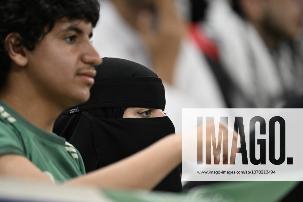 Palestine v Saudi Arabia - 2025 FIFA Arab Cup LUSAIL, QATAR - DECEMBER 11: Fans support their team during their 2025 FIFA Arab Cup quarterfinal match between Palestine and Saudi Arabia at Lusail Stadium in Lusail, Qatar on December 11, 2025. Stringer Anadolu Lusail Qatar. Editorial use only. Please get in touch for any other usage.