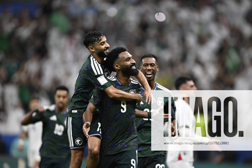 Palestine v Saudi Arabia - 2025 FIFA Arab Cup LUSAIL, QATAR – DECEMBER 11: Firas el-Bureykan of Saudi Arabia celebrates after score a goal during their 2025 FIFA Arab Cup quarterfinal match between Palestine and Saudi Arabia at Lusail Stadium in Lusail, Qatar on December 11, 2025. Stringer Anadolu Lusail Qatar. Editorial use only. Please get in touch for any other usage.