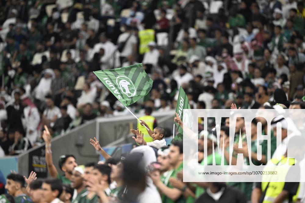Palestine v Saudi Arabia - 2025 FIFA Arab Cup LUSAIL, QATAR – DECEMBER 11: Supporters of Saudi Arabia during their 2025 FIFA Arab Cup quarterfinal match between Palestine and Saudi Arabia at Lusail Stadium in Lusail, Qatar on December 11, 2025. Stringer Anadolu Lusail Qatar. Editorial use only. Please get in touch for any other usage.