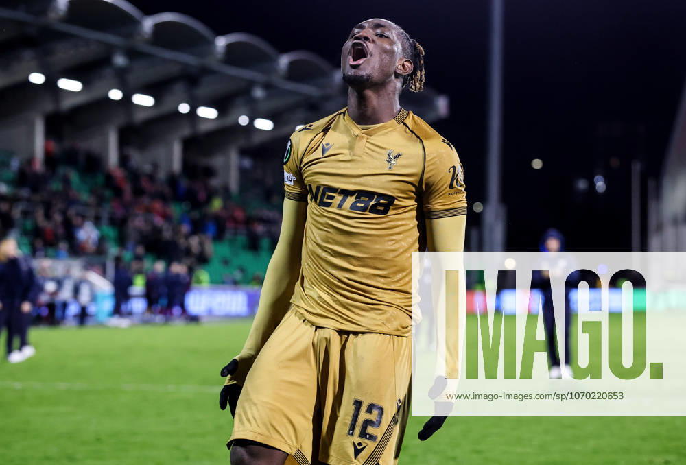 UEFA Europa Conference League Group Phase, Tallaght Stadium, Dublin 11 12 2025 Shelbourne vs Crystal Palace Crystal Palace s Christantus Uche celebrates winning the match Christantus Uche celebrates winning the match 11 12 2025