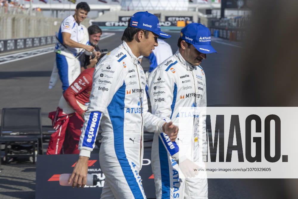 F1 Grand Prix Of Abu Dhabi 2025 Alexander Philippe Albon Ansusinha know as Alex Albon and Carlos Sainz Jr of Williams Racing spotted after the group photo ahead of the Abu Dhabi Grand Prix 2025 at Yas Marina Circuit, United Arab Emirates on December 7, 2025. Abu Dhabi United Arab Emirates