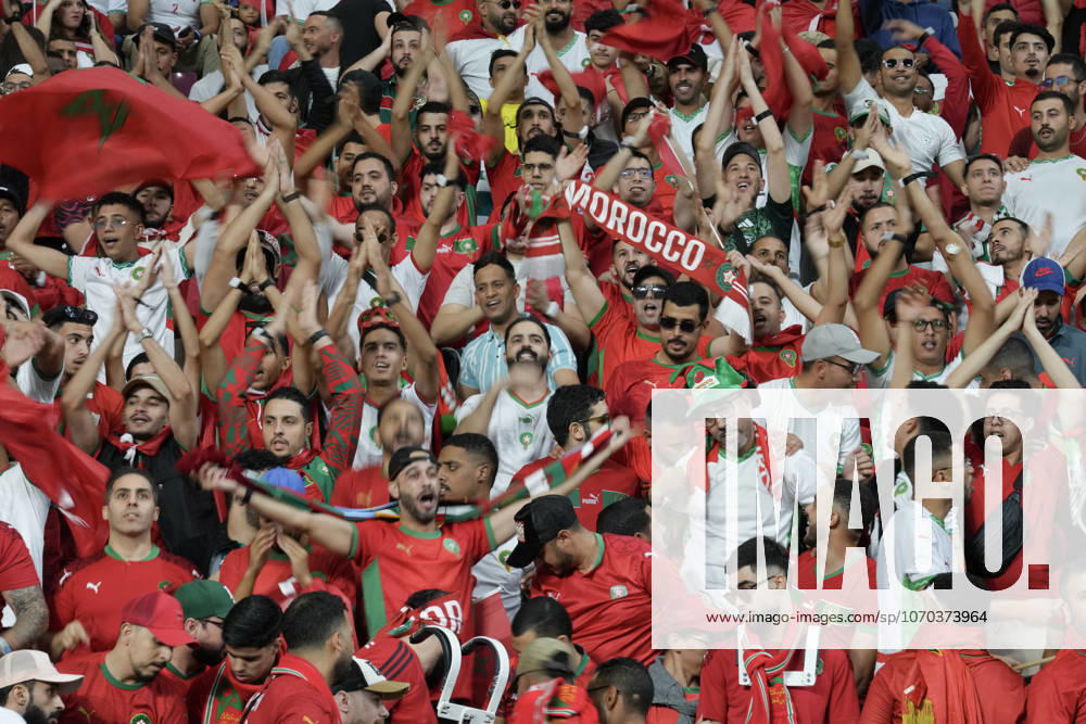 2025 FIFA Arab Cup in Doha, Qatar Morocco supporters react ahead of the Semifinal football match between Morocco and United Arab Emirates (UAE) in the 2025 FIFA Arab Cup at the Khalifa Stadium in Doha, Qatar on December 15, 2025. Doha Qatar