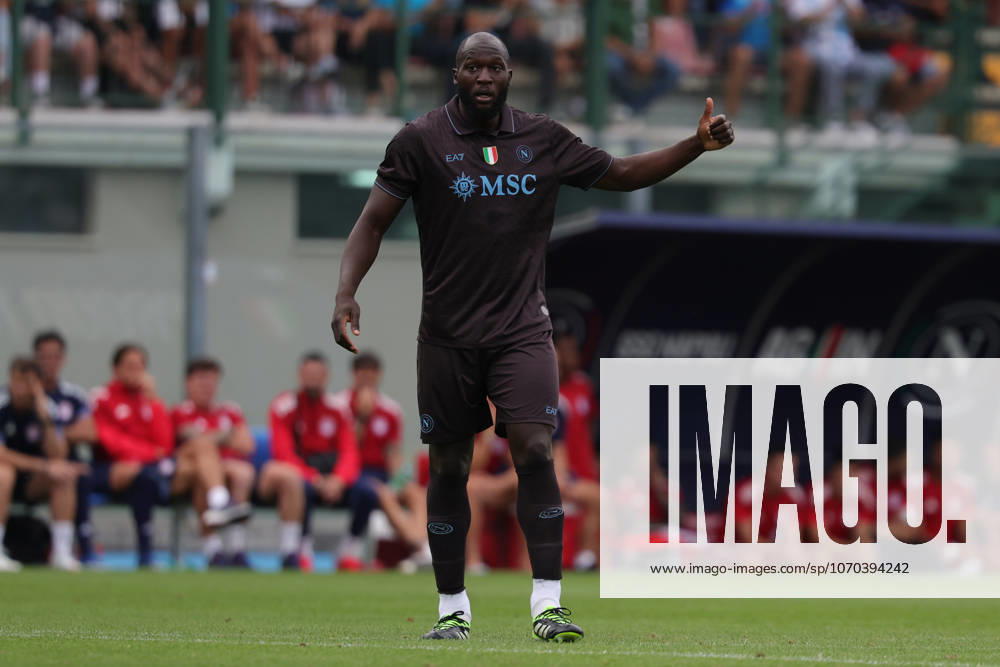 Napoli s Romelu Lukaku during the friendly match Napoli and Olympiakos at the Teofilo Patini Stadium in Castel Di Sangro, Central Southern Italy - Thursday, August 14 , 2025. -Soccer .