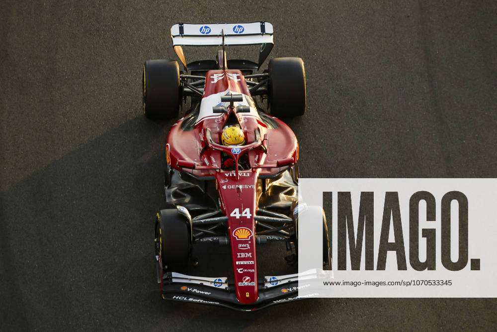 F1 Grand Prix Of Abu Dhabi 2025 - Post Season Test Day Lewis Hamilton of Great Britain driving the F1 race car No 44 the Scuderia Ferrari SF-25, for Scuderia Ferrari HP Formula One Team, on track during the Pirelli post-season testing day after the 2025 Etihad Airways Abu Dhabi Grand Prix at Yas Marina Circuit, Abu Dhabi, United Arab Emirates on December 9, 2025. Abu Dhabi United Arab Emirates