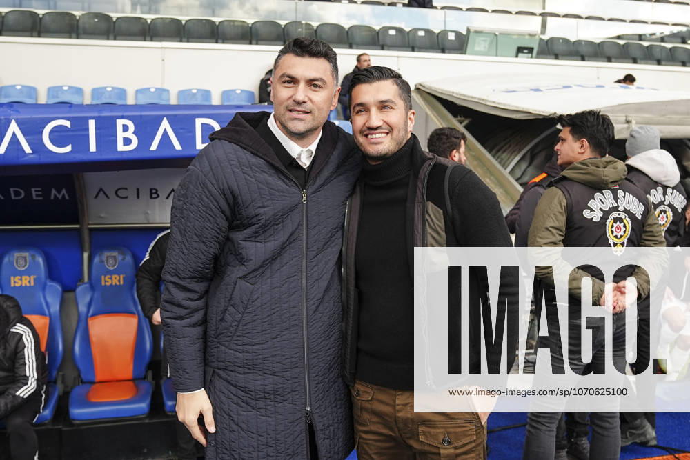 RAMS Basaksehir v Gaziantep FK - Turkish Super Lig ISTANBUL, TURKIYE - DECEMBER 22: Head coach Burak Yilmaz (L) of Gaziantep FK and head coach Nuri Sahin (R) of RAMS Basaksehir wish success to each other ahead of the Turkish Super Lig week 17 football match between RAMS Basaksehir and Gaziantep FK at Basaksehir Fatih Terim Stadium in Istanbul, Turkiye on December 22, 2025. Agit Erdi Ulukaya Anadolu Istanbul Turkey. Editorial use only. Please get in touch for any other usage.