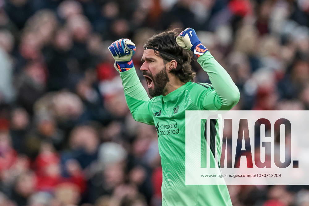 Premier League Liverpool v Wolverhampton Wanderers Alisson Becker of Liverpool celebrates the goal of Florian Wirtz during the Premier League match Liverpool vs Wolverhampton Wanderers at Anfield, Liverpool, United Kingdom, 27th December 2025 (Photo by Mark Cosgrove News Images) Liverpool Anfield Merseyside United Kingdom