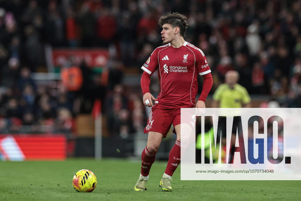 Premier League Liverpool v Wolverhampton Wanderers Milos Kerkez of Liverpool breaks with the ball during the Premier League match Liverpool vs Wolverhampton Wanderers at Anfield, Liverpool, United Kingdom, 27th December 2025 (Photo by Mark Cosgrove News Images) Liverpool Anfield Merseyside United Kingdom