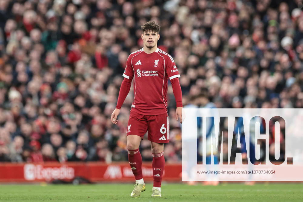 Premier League Liverpool v Wolverhampton Wanderers Milos Kerkez of Liverpool during the Premier League match Liverpool vs Wolverhampton Wanderers at Anfield, Liverpool, United Kingdom, 27th December 2025 (Photo by Mark Cosgrove News Images) Liverpool Anfield Merseyside United Kingdom