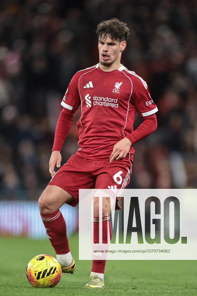 Premier League Liverpool v Wolverhampton Wanderers Milos Kerkez of Liverpool breaks with the ball during the Premier League match Liverpool vs Wolverhampton Wanderers at Anfield, Liverpool, United Kingdom, 27th December 2025 (Photo by Mark Cosgrove News Images) Liverpool Anfield Merseyside United Kingdom