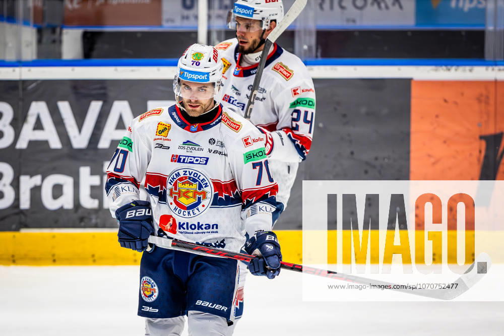 SLOVAN BRATISLAVA - HKM ZVOLEN Marek Hecl of Zvolen during Slovak Ice hockey, Eishockey Eishockey Tipsport liga match between HC Slovan Bratislava and HKM Zvolen at Ondrej Nepela Arena in Bratislava. Bratislava, Slovakia, December 28, 2025. Photo by Branislav Racko.