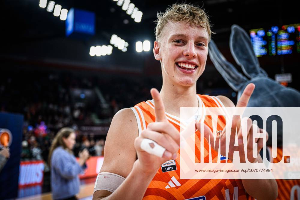 Neu Ulm, Germany, 29 12 25 Teo Milicic ratiopharm ulm gestures, gestures, cheers during the Basketball Bundesliga match between ratiopharm ulm vs Fitness first Wuerzburg Baskets at ratiopharm Arena on December 29 2025 in Neu Ulm, Germany Photo by Harry Langer DeFodi Images ratiopharm Arena, Germany, 29 12 25 Teo Milicic ratiopharm ulm gestures during the Basketball Bundesliga match between ratiopharm ulm vs Fitness first Wuerzburg Baskets at Neu Ulm on December 29, 2025 in ratiopharm Arena, Germany Photo by Harry Langer DeFodi Images Photo by Harry Langer DeFodi Images