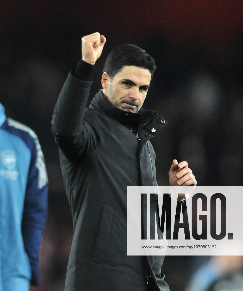 Football - 2025 2026 Premier League - Arsenal vs Aston Villa - Emirates Stadium - Tuesday 30th December 2025 Arsenal Manager, Mikel Arteta celebrates after the match